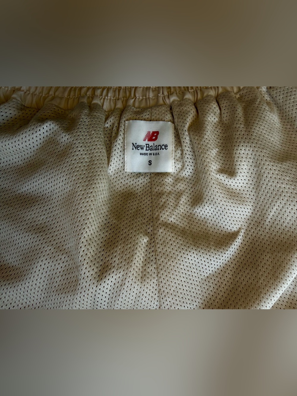 New Balance Made in USA Men’s S Cream Track Pants Lined Snap Cuffs - Picture 2 of 11